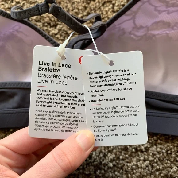 NWT lululemon Live in Lace Bralette MONW/SHVL - Picture 3 of 9